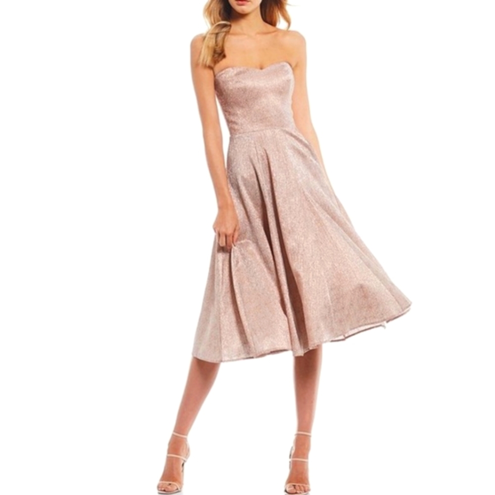 Dress the Population Vivienne Metallic A Line Dress